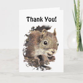 Tarjeta De Agradecimiento ¡Gracioso, Hubiera Ido De Nueces! Gracias Squirrel