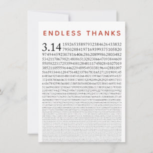 Tarjeta De Agradecimiento Gracioso Nerd Gracias Tarjeta, Número Pi