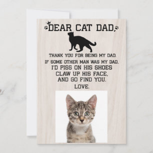 Tarjeta De Agradecimiento gracioso Querido gato: collage de fotos de papá Dí