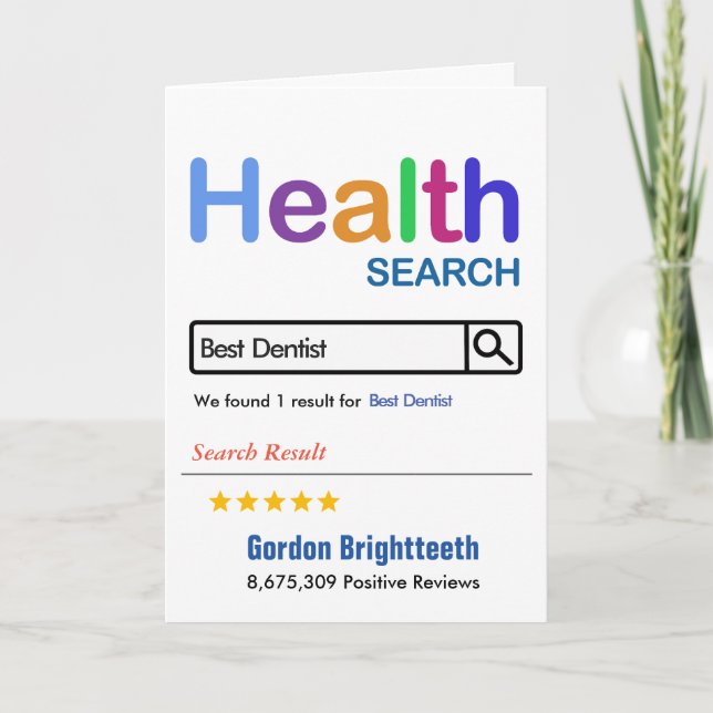 Tarjeta De Agradecimiento Gracioso regalo a mejor dentista (Anverso)