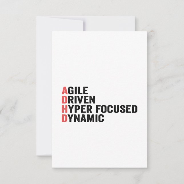 Tarjeta De Agradecimiento Gracioso regalo dinámico Adhd Agile dirigido por H (Anverso)