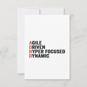 Tarjeta De Agradecimiento Gracioso regalo dinámico Adhd Agile dirigido por H