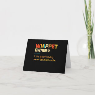 Tarjeta De Agradecimiento Gracioso Whippet Vintage Retro Perro Mamá Papá Reg