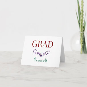 Tarjeta De Agradecimiento grad felicitaciones malva púrpura negrita año 20XX