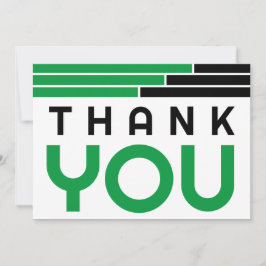 Tarjeta De Agradecimiento Grad Fiesta de Green & Black Bars