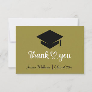 Tarjeta De Agradecimiento Grad Love Y Gracias A Usted Graduación Del Corazón