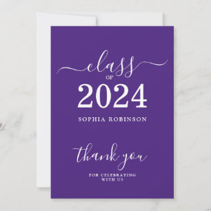 Tarjeta de agradecimiento Grad Purple 2024