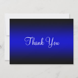 Tarjeta De Agradecimiento Gradiente de Borde Negro y Azul Brillante