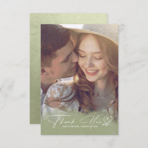 Tarjeta De Agradecimiento Gradiente de color de agua Gracias Sage Green ID78