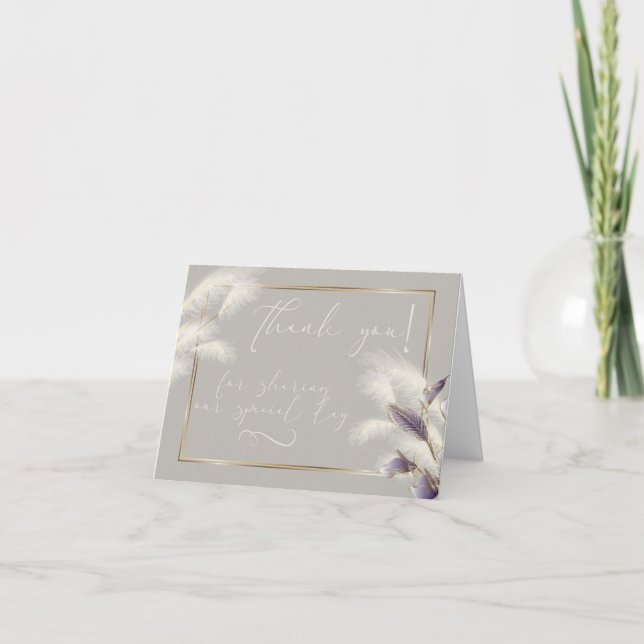 Tarjeta De Agradecimiento Grado Amethyst Anthurium Pampas (Anverso)