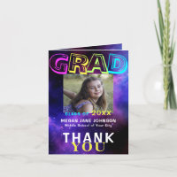 Grado de posgrado neon glow en escuela secundaria