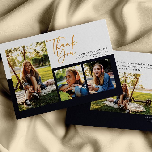 Tarjeta De Agradecimiento Graduación 2025 Graduado de escritura moderna (Subido por el creador)