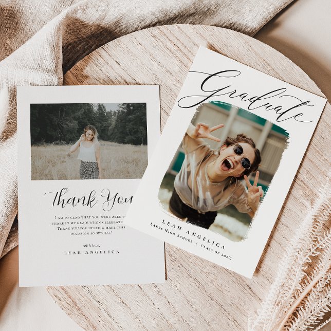 Tarjeta De Agradecimiento Graduación artística de fotos con marcos (Subido por el creador)