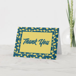 Tarjeta De Agradecimiento Graduación Azul y Fiesta de oro Gracias