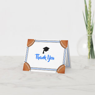 Tarjeta De Agradecimiento Graduación azul y negro