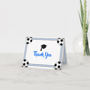 Tarjeta De Agradecimiento Graduación azul y negro