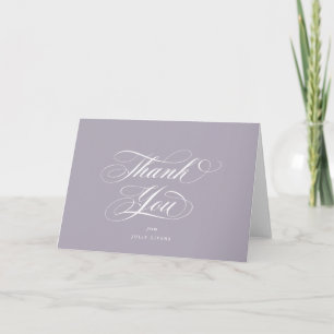 Tarjeta De Agradecimiento Graduación Blank Soft Purple Elegant Script