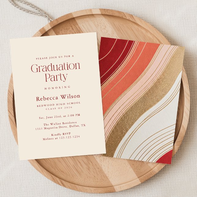 Tarjeta De Agradecimiento Graduación Casual Script Retro Brillo  (Subido por el creador)