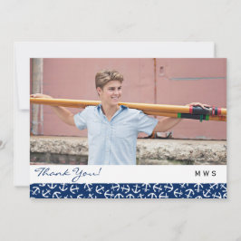 Tarjeta De Agradecimiento Graduación de Ancla Náutica Clase de 2016 Gracias