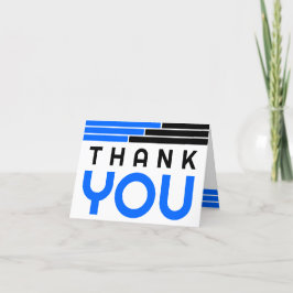 Tarjeta De Agradecimiento Graduación de Bares Azules y Negros Gracias