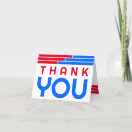 Tarjeta De Agradecimiento Graduación de Bares Rojos y Azules Gracias