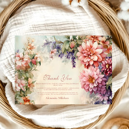 Tarjeta De Agradecimiento Graduación de Boho Wildflower Meadow