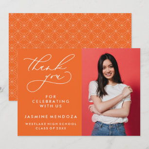 TARJETA DE AGRADECIMIENTO GRADUACIÓN DE CALLIGRAFÍA SIMPLE Y BLANCA GRACIAS