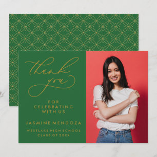 TARJETA DE AGRADECIMIENTO GRADUACIÓN DE CALLIGRAFÍA SIMPLE Y BLANCA GRACIAS