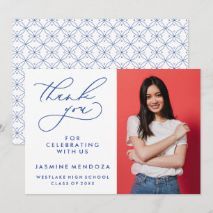 TARJETA DE AGRADECIMIENTO GRADUACIÓN DE CALLIGRAFÍA SIMPLE Y BLANCA GRACIAS