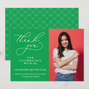 TARJETA DE AGRADECIMIENTO GRADUACIÓN DE CALLIGRAFÍA SIMPLE Y BLANCA GRACIAS