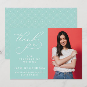 TARJETA DE AGRADECIMIENTO GRADUACIÓN DE CALLIGRAFÍA SIMPLE Y BLANCA GRACIAS