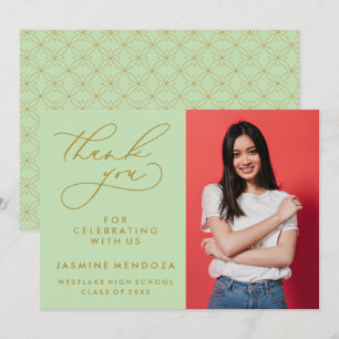 TARJETA DE AGRADECIMIENTO GRADUACIÓN DE CALLIGRAFÍA SIMPLE Y BLANCA GRACIAS