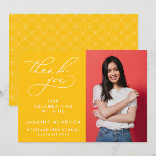 TARJETA DE AGRADECIMIENTO GRADUACIÓN DE CALLIGRAFÍA SIMPLE Y BLANCA GRACIAS