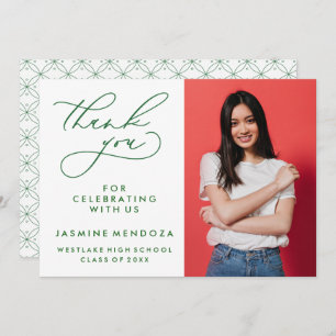 TARJETA DE AGRADECIMIENTO GRADUACIÓN DE CALLIGRAFÍA SIMPLE Y BLANCA GRACIAS