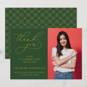 TARJETA DE AGRADECIMIENTO GRADUACIÓN DE CALLIGRAFÍA SIMPLE Y BLANCA GRACIAS