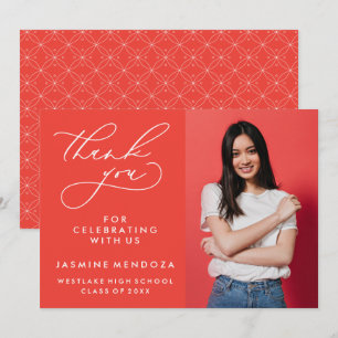 TARJETA DE AGRADECIMIENTO GRADUACIÓN DE CALLIGRAFÍA SIMPLE Y BLANCA GRACIAS