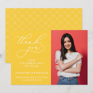 TARJETA DE AGRADECIMIENTO GRADUACIÓN DE CALLIGRAFÍA SIMPLE Y BLANCA GRACIAS