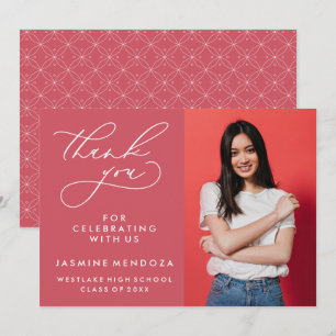 TARJETA DE AGRADECIMIENTO GRADUACIÓN DE CALLIGRAFÍA SIMPLE Y BLANCA GRACIAS