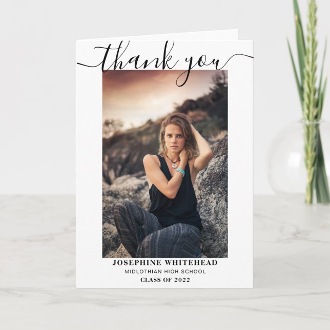 Tarjeta De Agradecimiento Graduación de collage de fotos 2022 Gracias (Anverso)