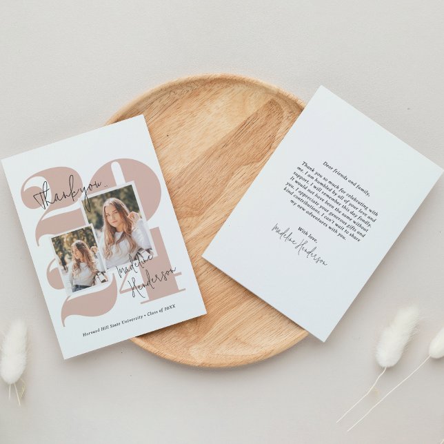 Tarjeta De Agradecimiento Graduación de Collage de fotos de clase simple del (Subido por el creador)