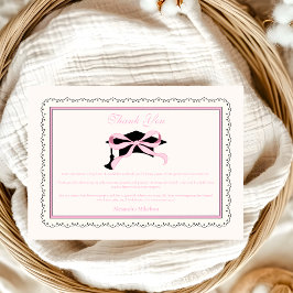 Tarjeta De Agradecimiento Graduación de coqueta rosa cúrcuma de vaca