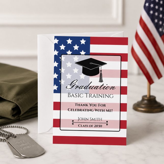 Tarjeta De Agradecimiento Graduación de Entrenamiento Básico Bandera Patriót (Subido por el creador)