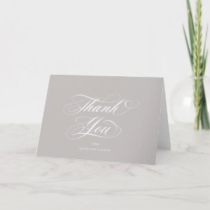 Tarjeta De Agradecimiento Graduación de escritura elegante de latte en blanc