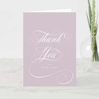 Tarjeta De Agradecimiento Graduación de escritura elegante rosa blanda en bl