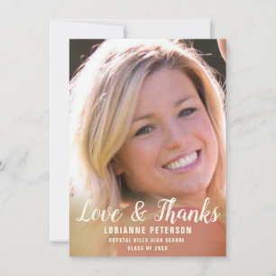 Tarjeta De Agradecimiento Graduación de escritura moderna Rosas rusos foto