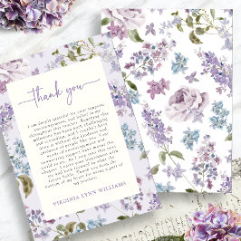 Tarjeta De Agradecimiento Graduación de Flor Púrpura