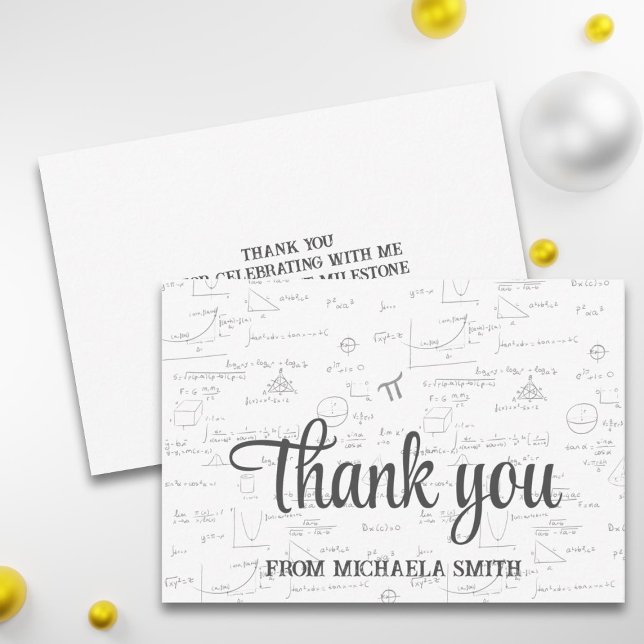 Tarjeta De Agradecimiento Graduación de Fórmulas Matemáticas Modernas (Subido por el creador)