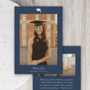 Tarjeta De Agradecimiento Graduación de Foto con Tipo Mínimo
