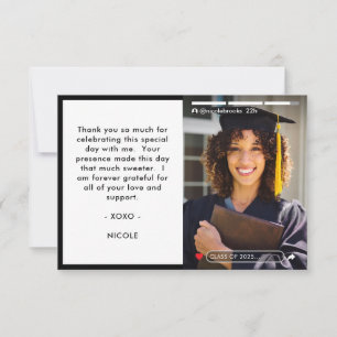 Tarjeta De Agradecimiento Graduación de foto de publicación de historias en