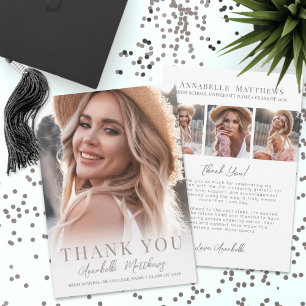 Tarjeta De Agradecimiento Graduación de Foto Elegante
